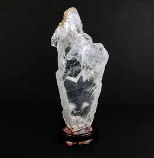 Rough Colorless Crystal on Stand