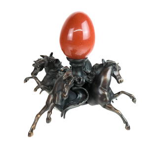 Bronze Figure of Pegasus with Goldstone Egg