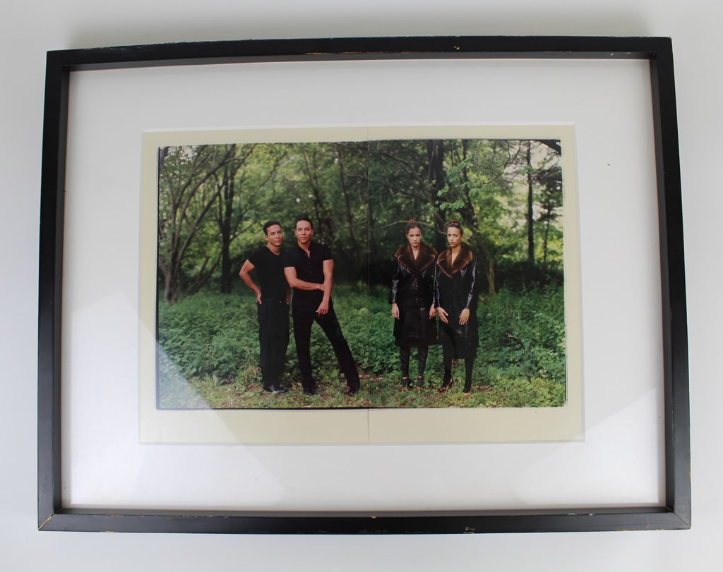 Annie LEIBOVITZ: Rare Signed Portraits of Twins: Annie Leibovitz (American, b. 1949) rare signed color portraits depicting designer Victor Alfaro, his twin brother, and another set of twins. The image originally ran in Vogue magazine in 1996. Faintl