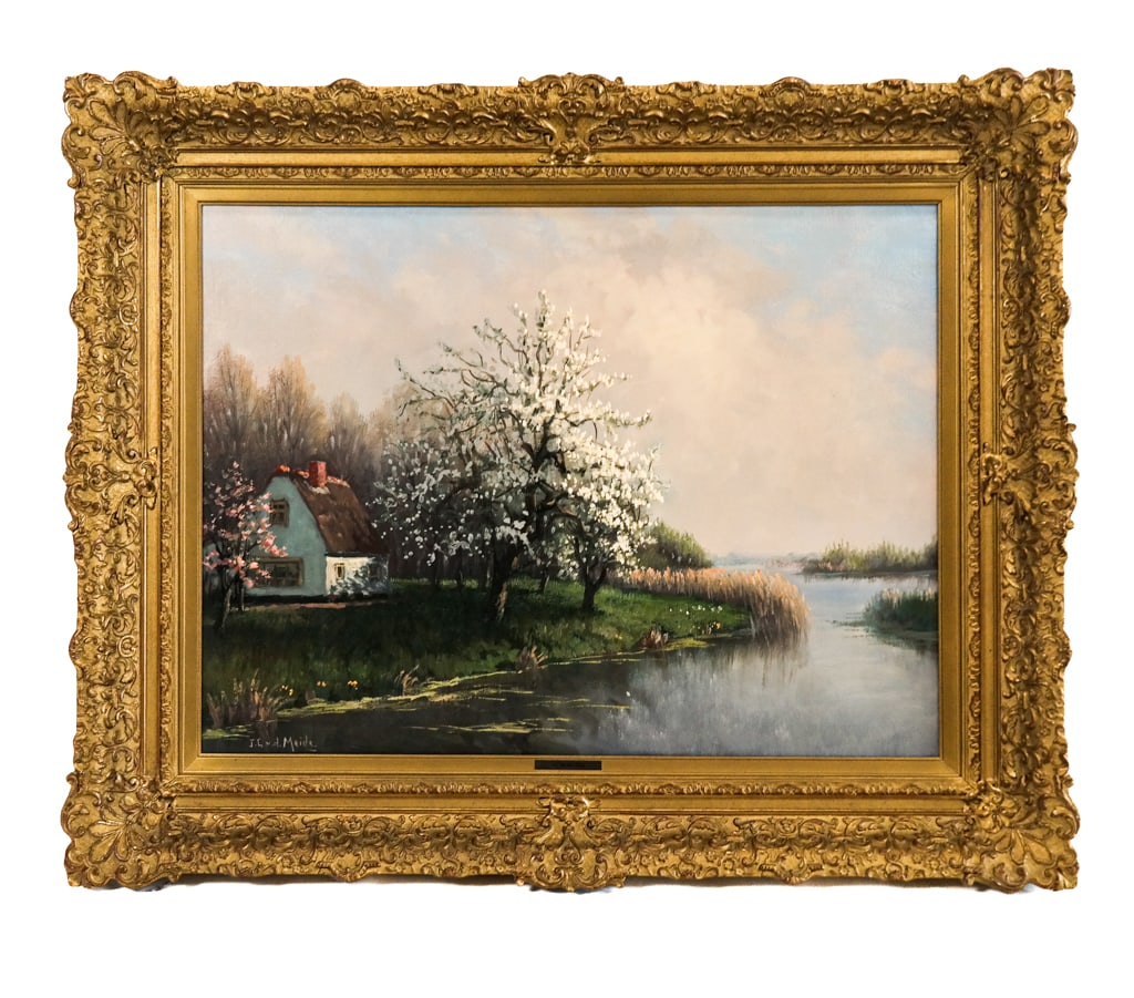 J.L. van der MEIDE: River Landscape - Oil/Canvas (1 of 10)