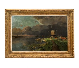 Attrib. C. VREEDENBURGH: Windmill Landscape - O/C