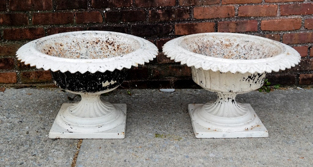 Pair of Victorian Two Part Iron Planters (1 of 8)