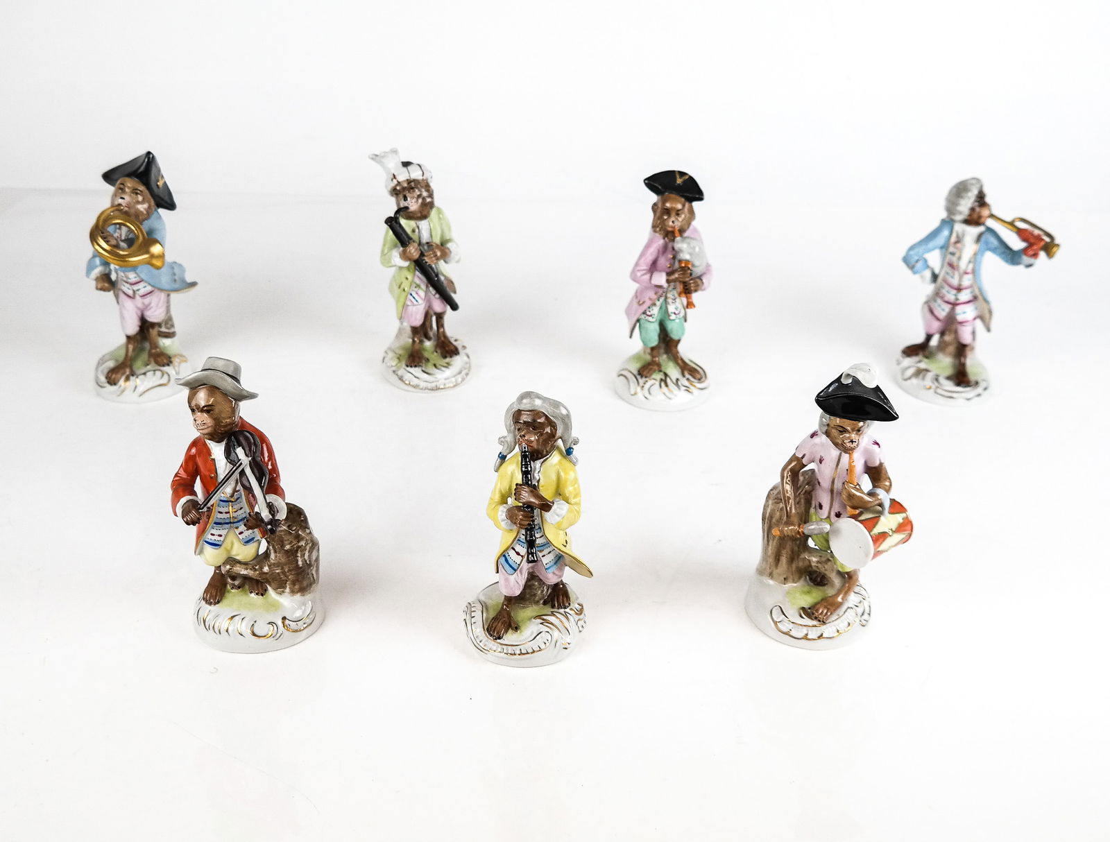 Capodimonte Porcelain Seven Piece Monkey Band, 7 (1 of 14)