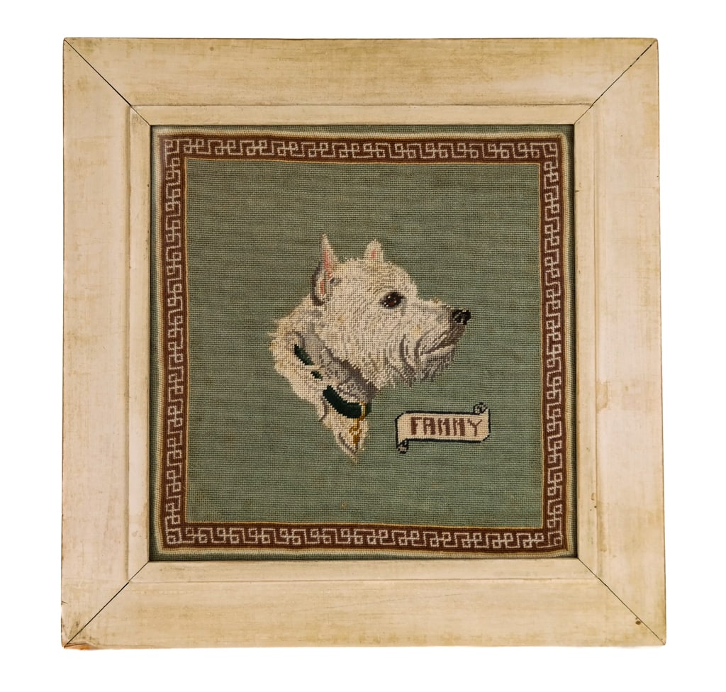 "Fanny" Framed Needlepoint of a Dog (1 of 8)