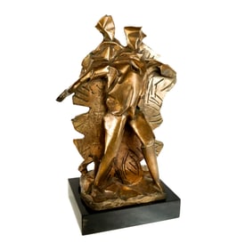 Abbot PATTISON Gilt Bronze and Marble Sculpture