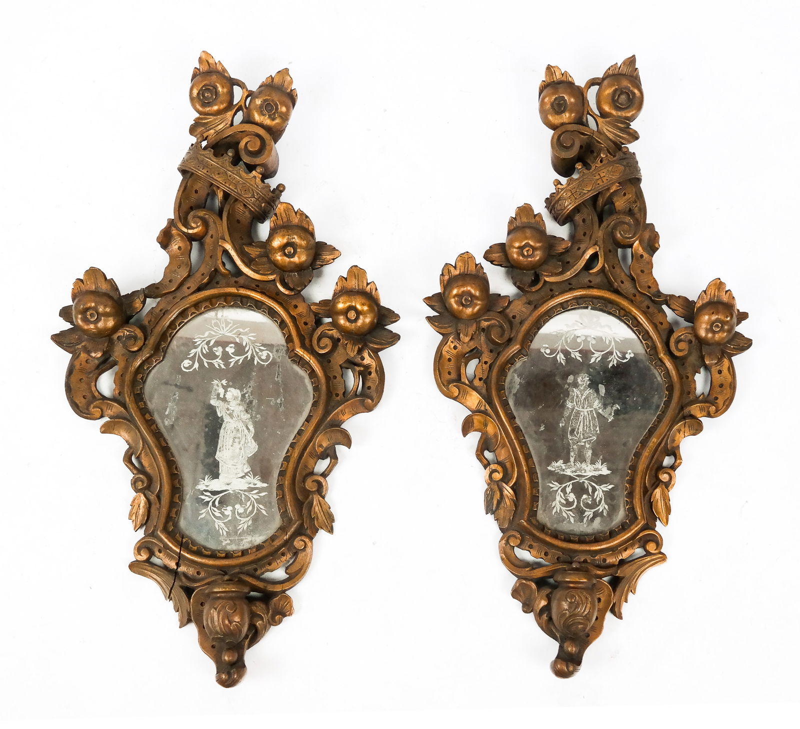 Pair of Venetian Rococo Gilt Wood Mirrors (1 of 10)