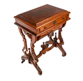 Victorian Oak Work or Sewing Table