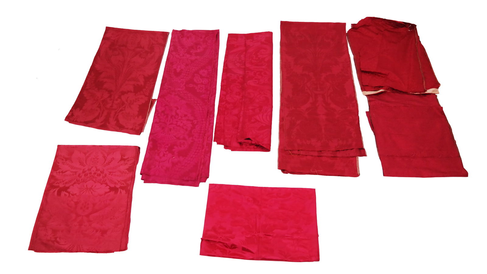 Lot of 6 Antique 18th/19th C. Red Silk Damasks (1 of 12)