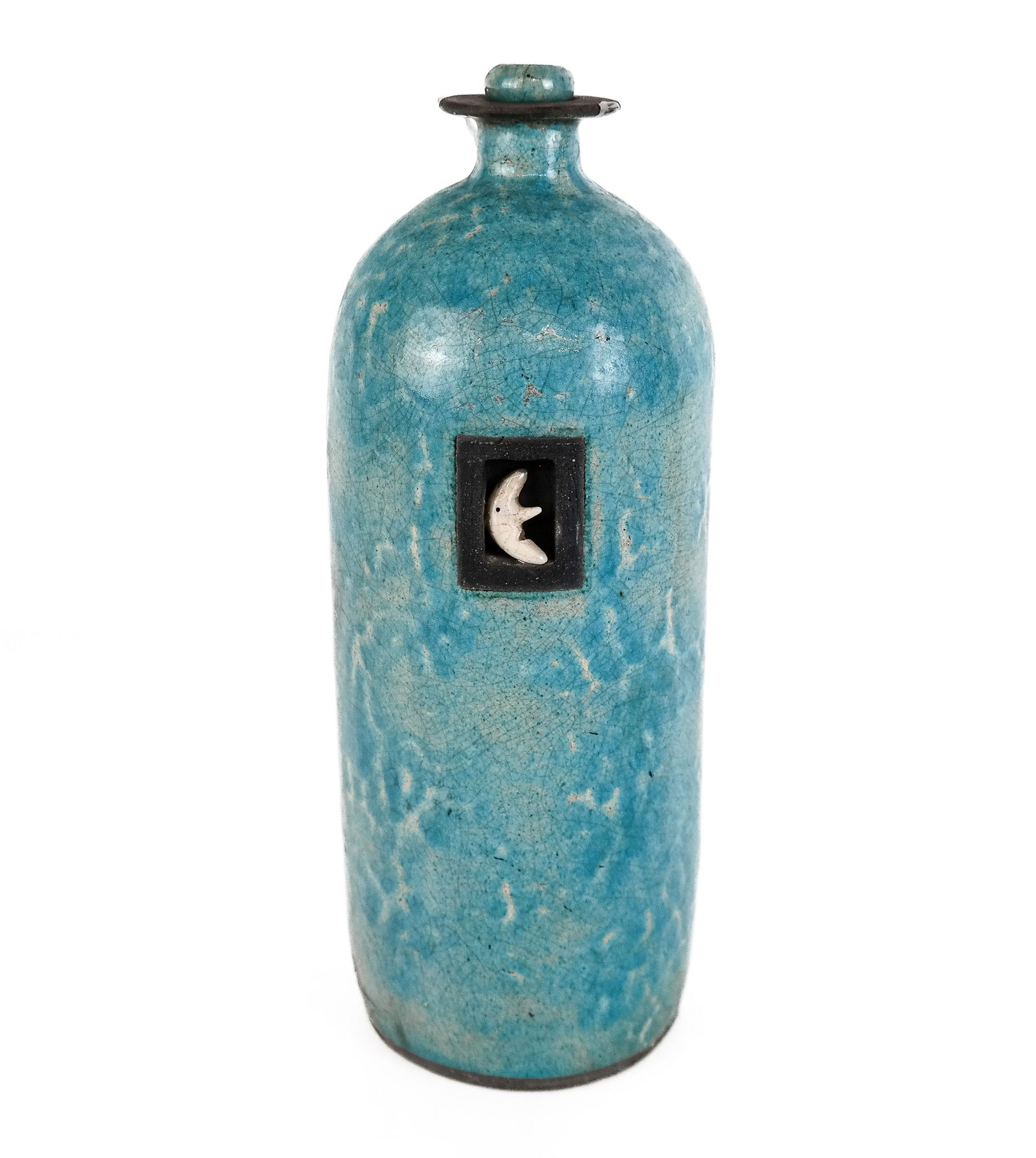 Turquoise Studio Pottery Bottle (1 of 10)