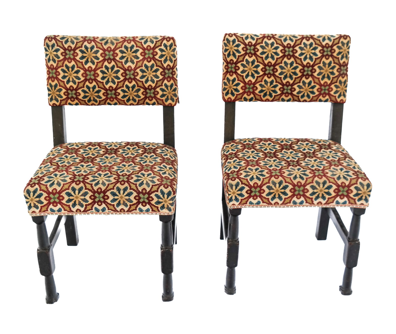 Pair of Mission Needlepoint Side Chairs (1 of 9)