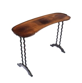 Victorian Kidney Shaped Mahogany Sewing Table