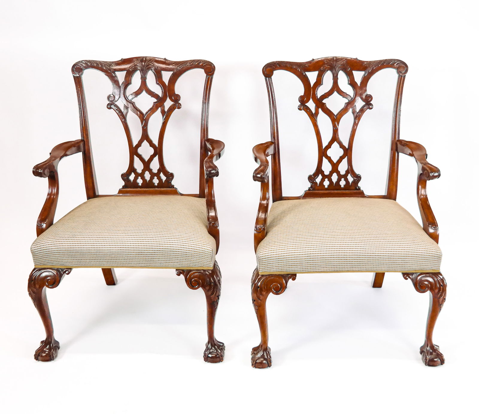 Pair Of Chippendale Armchairs (1 of 12)