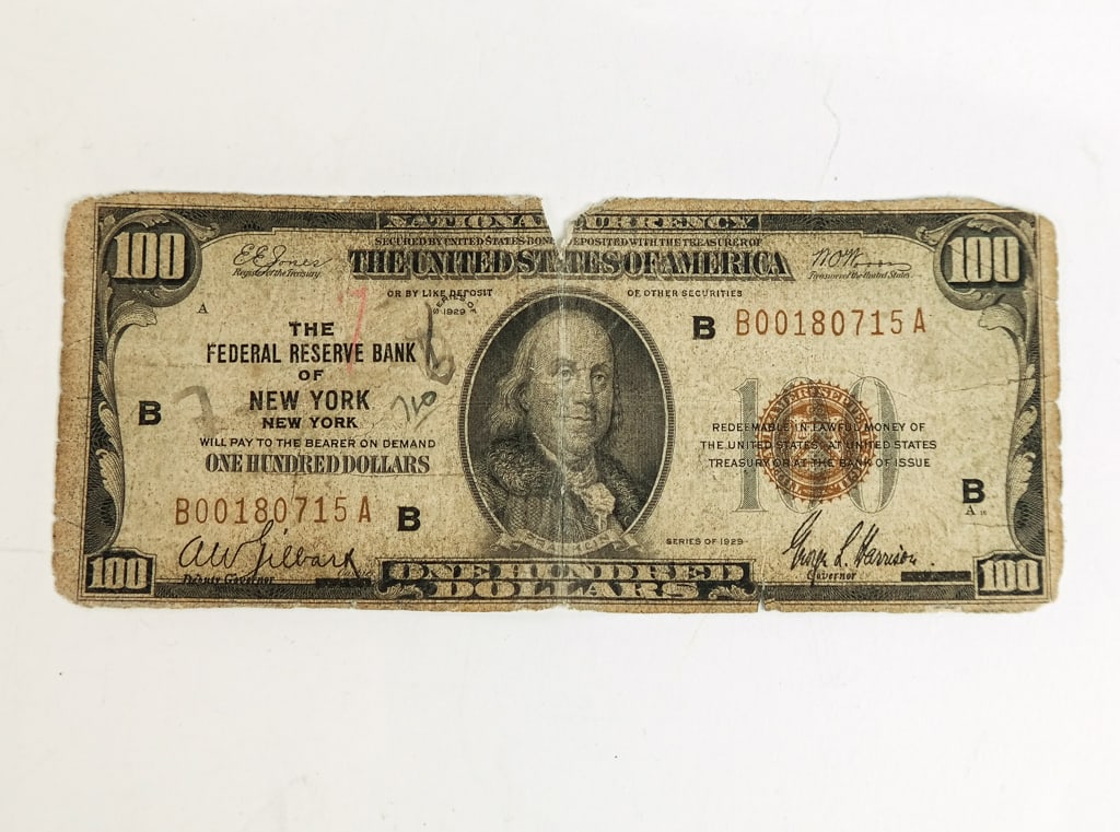 Vintage One Hundred Dollar Bill (1 of 9)