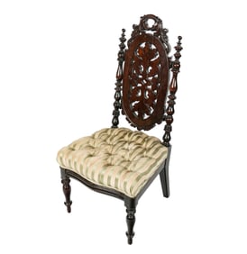 Renaissance Revival Carved Child's Slipper Chair