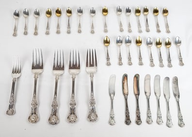 Tiffany & Co "English King" Sterling Flatware 42