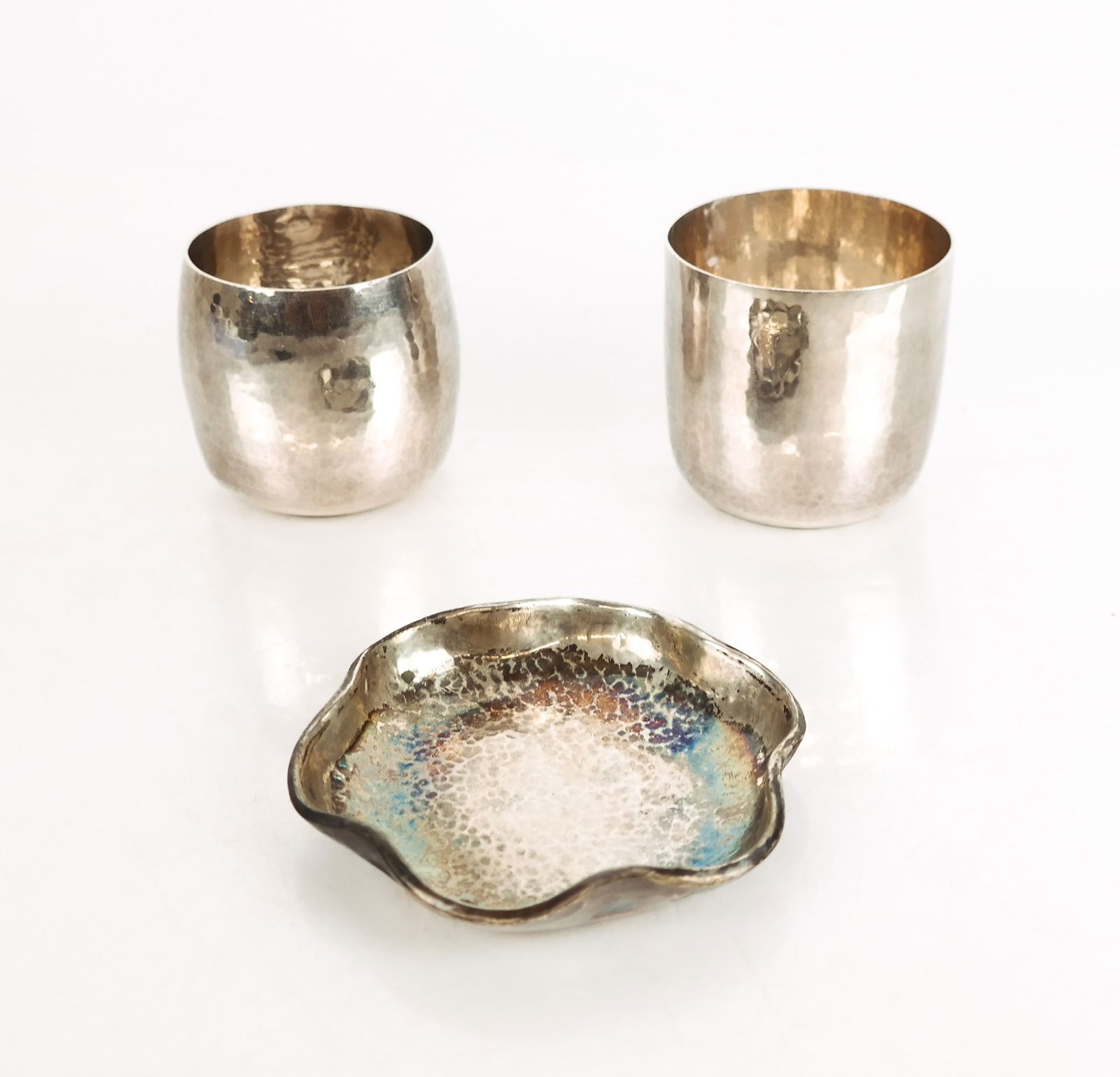 Three Sterling Silver Hand Hammered Tablewares (1 of 10)