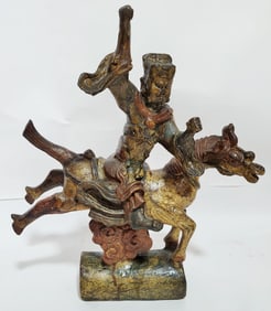 Chinese Ceramic Equestrian Roof Tile Decoration