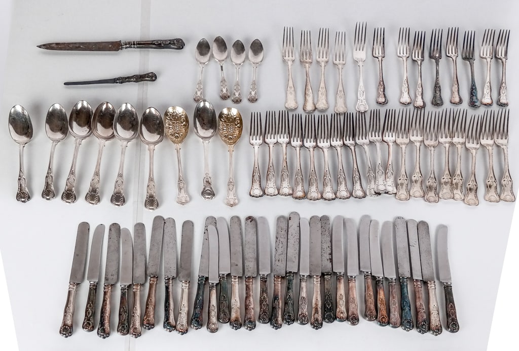 Group of Silverplate "Kings" Pattern Flatware, 70+ (1 of 13)