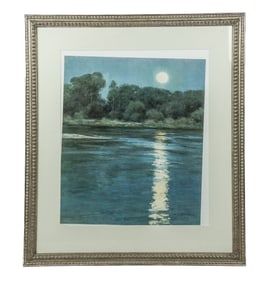 Tim Allen LAWSON: Moonlit Lakescape - Lithograph