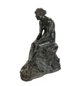 Jo DAVIDSON Seated Female Bronze Sculpture
