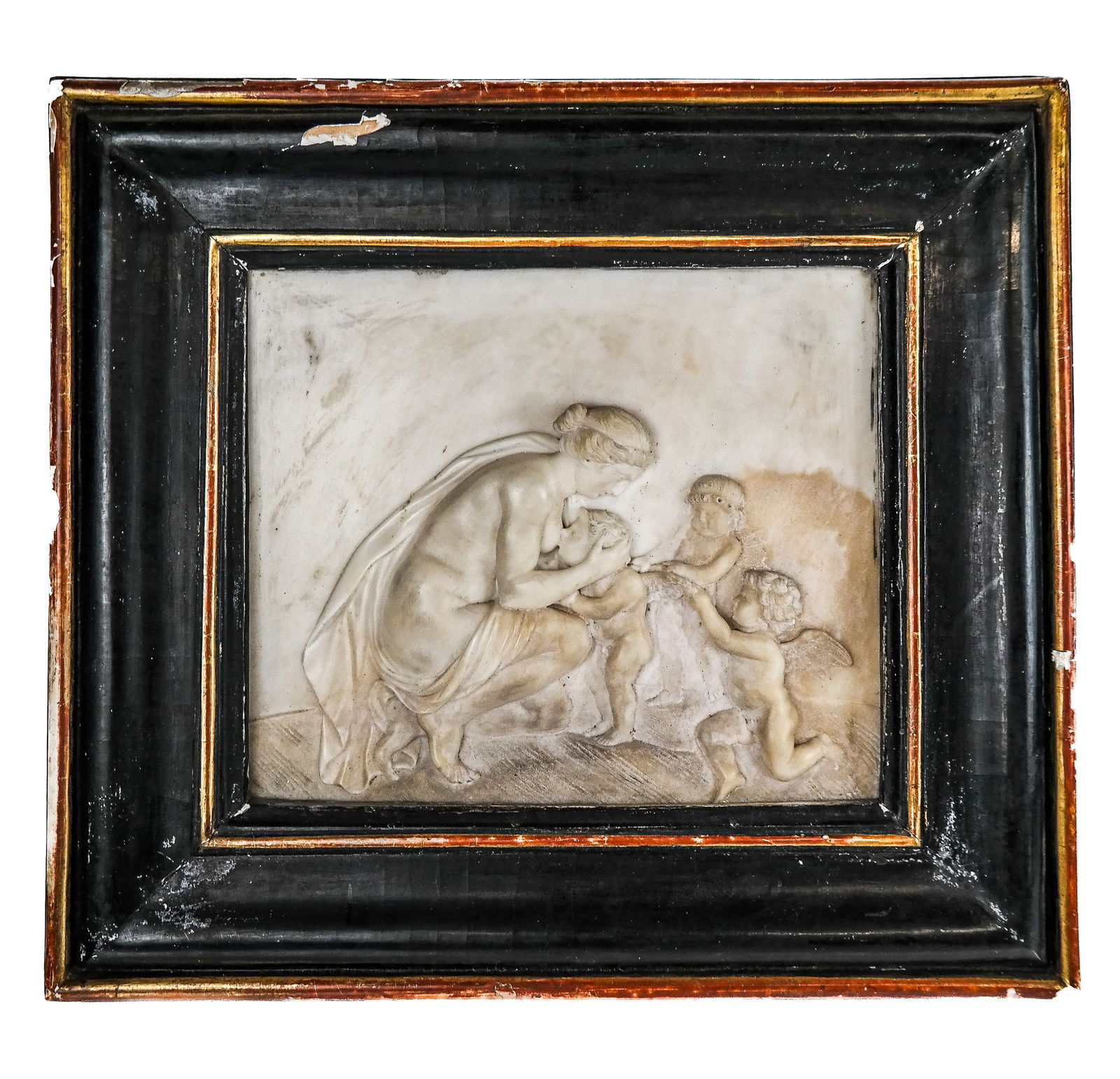 Framed Marble Relief of Suckling Cupids (1 of 10)