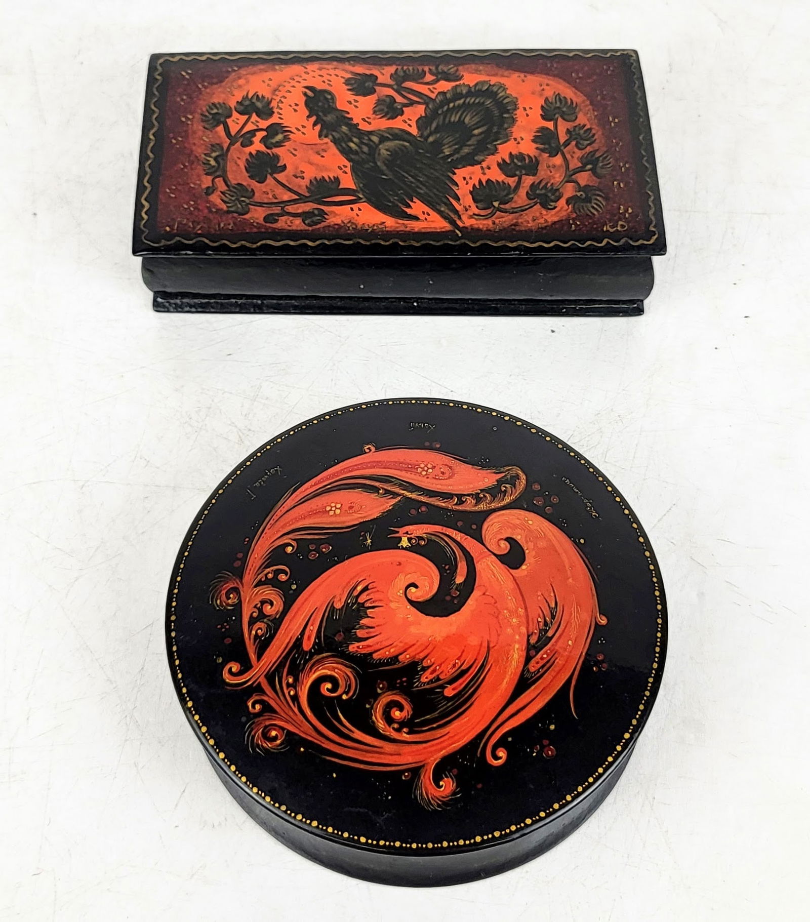 Two Hand Painted Russian Snuff Boxes (1 of 12)