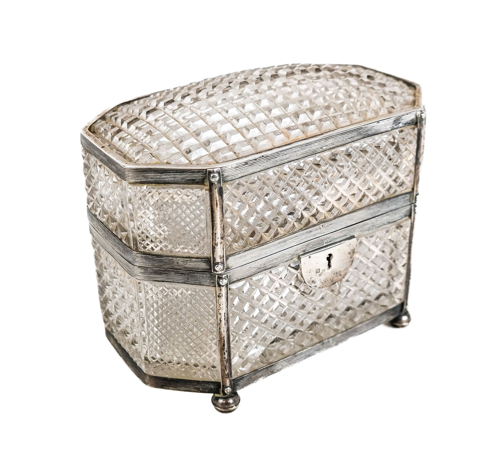 Dutch Silver and Cut Crystal Tantalus Set (1 of 12)