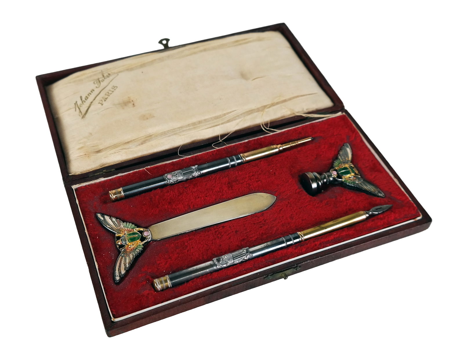 Johann Faber Art Nouveau Metal and Enamel Pen Set (1 of 11)