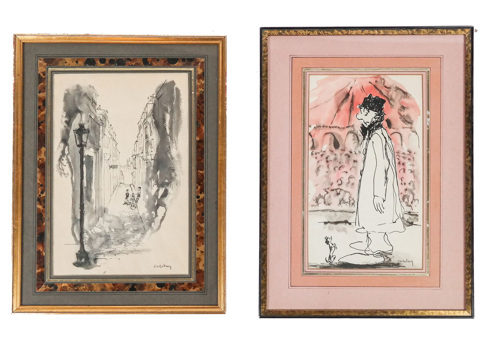 Two Mixed Media Works signed BW Dabney (1 of 13)