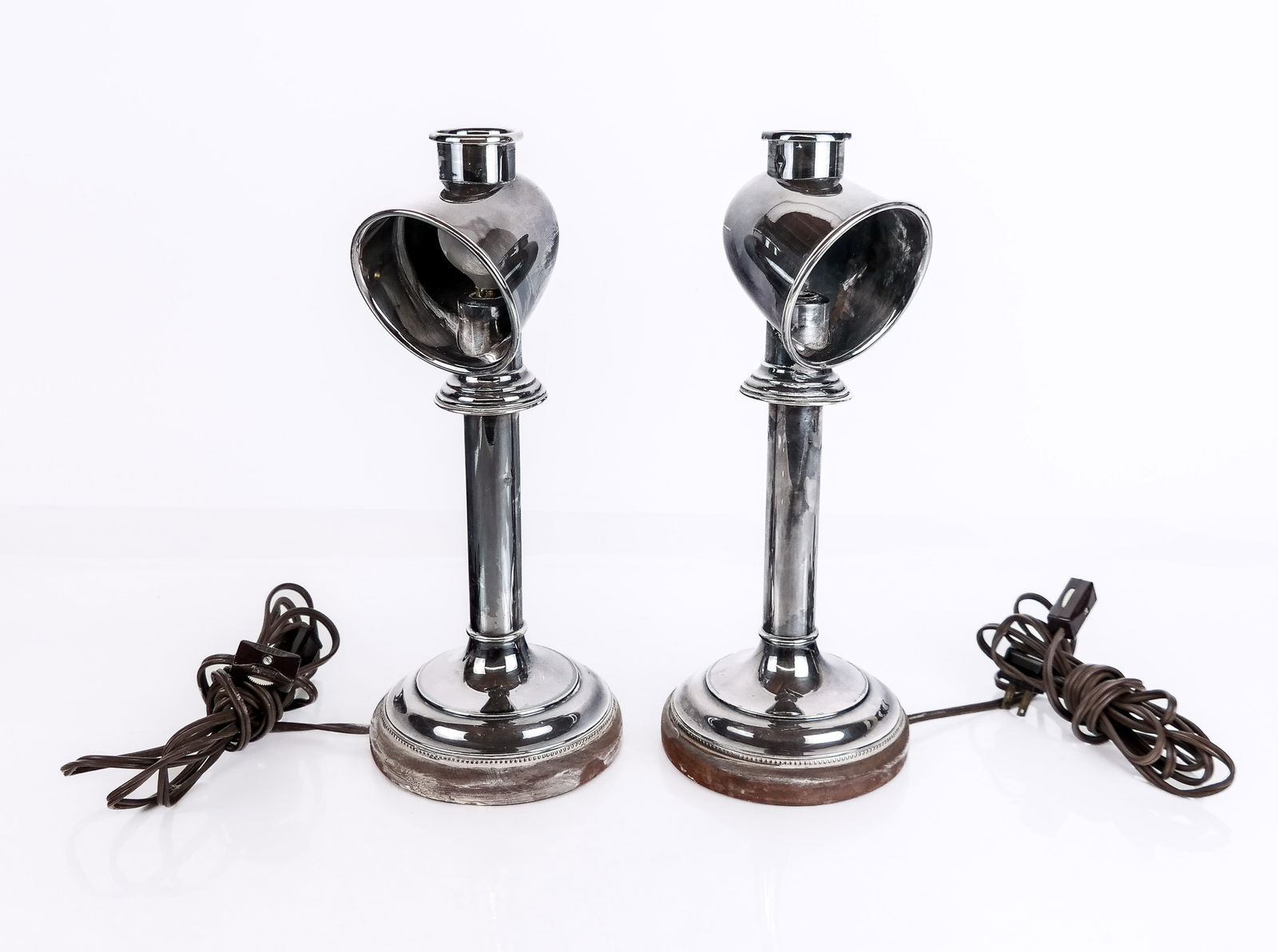 Pair of Silverplate Students Lamps (1 of 7)