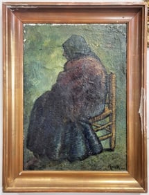 NOWELL: Woman In Chair - Oil Painting