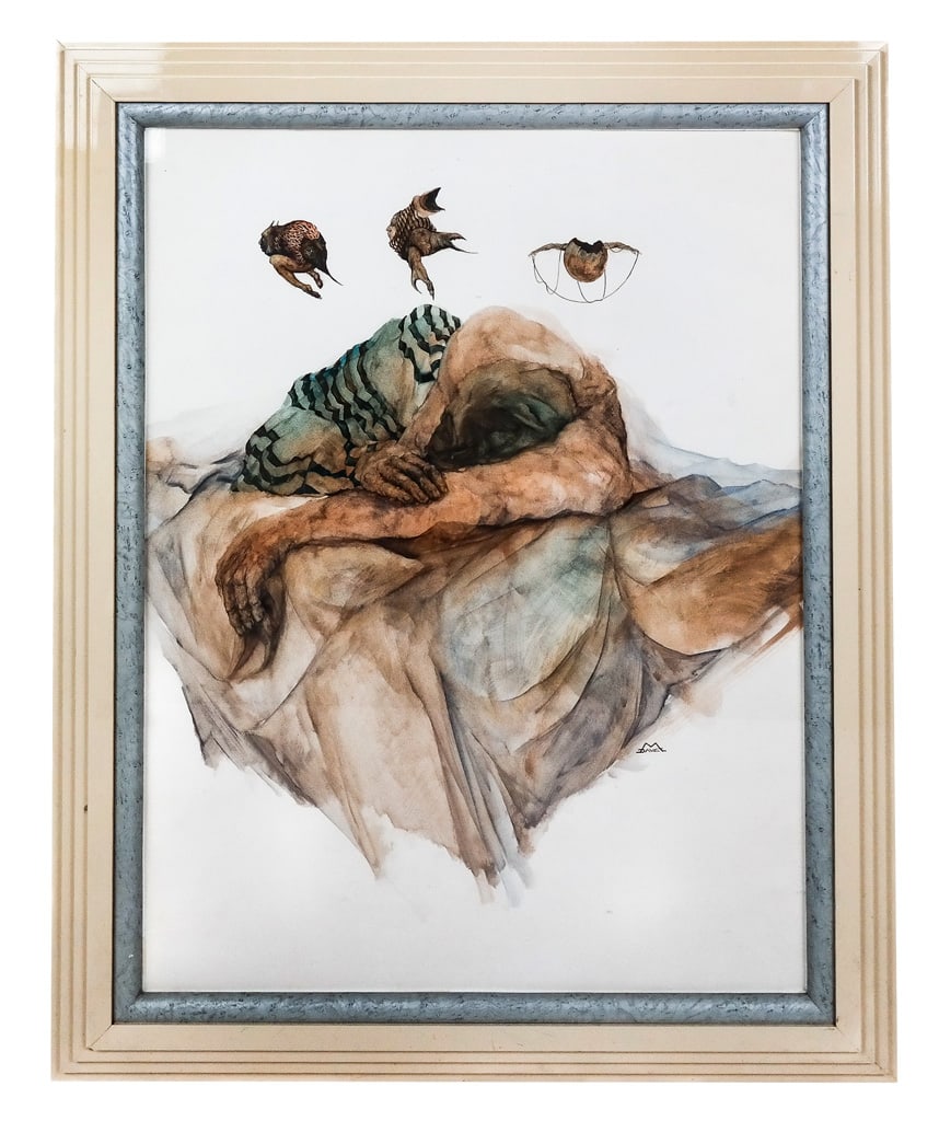 Marc DAVET Watercolor of a Reclining Figure (1 of 9)