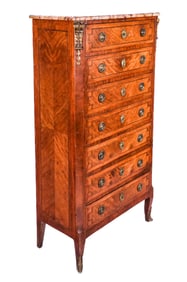 Louis XV Lingerie Chest with a Breccia Marble Top