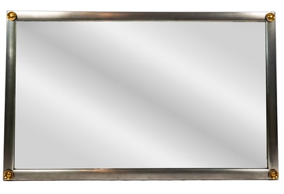 Modern Chrome and Brass Mirror
