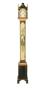 Colonial Figural Decorated Grandmother Clock