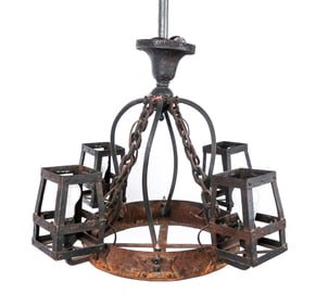 Gothic Iron Four-Light Chandelier