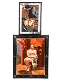 Jorg HERMLE: Seated Nude Woman - Painting