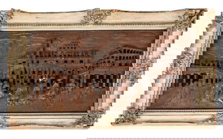 Large Ornate Wood Relief Panel