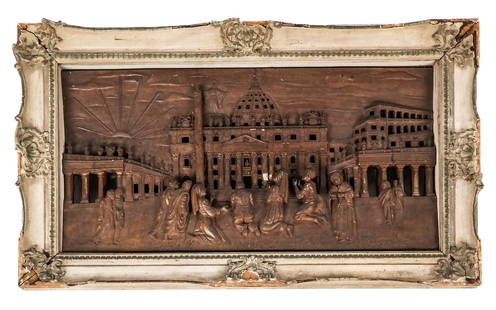Large Ornate Wood Relief Panel