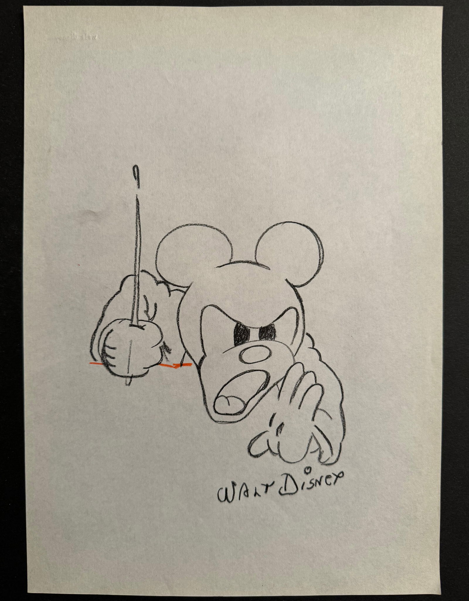 Walt DISNEY Signed Sketch of Mickey Mouse (1 of 2)