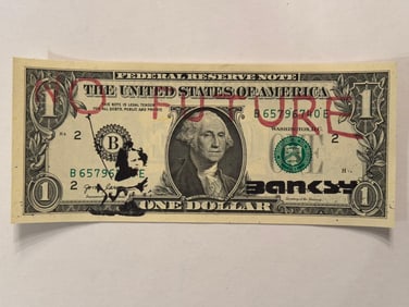 BANKSY No Future Signed and Printed Dollar Bill