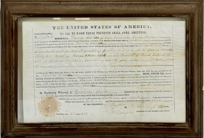President Zachary Taylor Signed Land Grant, 1849