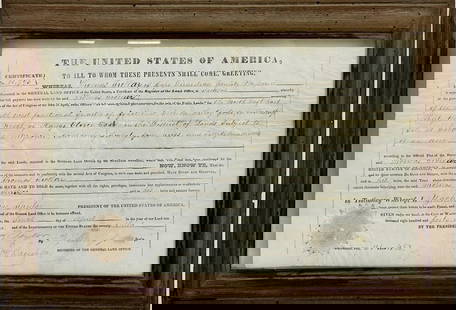 President Zachary Taylor Signed Land Grant, 1849