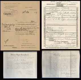 Four WWI Era British Military and Other Documents