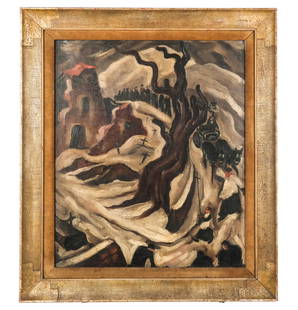 Figures At A Funeral - Oil Painting