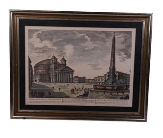 Italian Colored Architectural Print