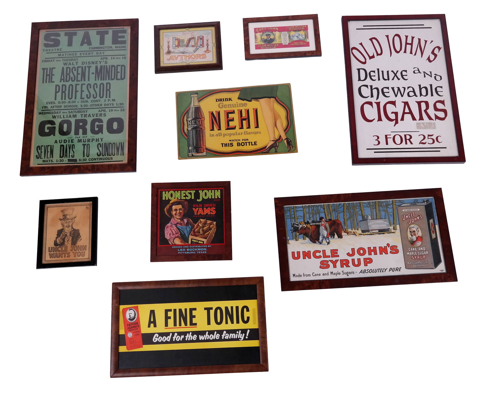 Nine Framed Color Ads, Featuring "John" (1 of 17)