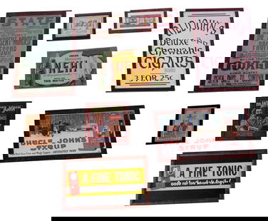 Nine Framed Color Ads, Featuring 