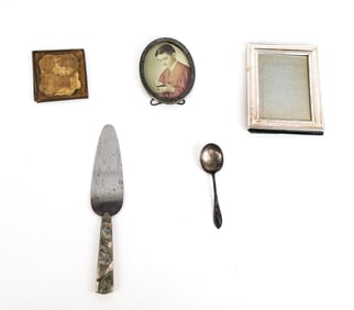 Group of Sterling, Plate and Metal Items, 5