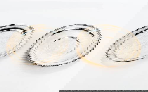 Two Sterling Silver Drink / Cake Trays